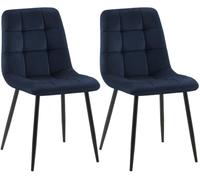 CLP Lot de 2 chaises de Salle à Manger Tilde, rembourrées avec Dossier, Charge Max. 150 kg | Couleur Bleu Matériel Velours