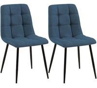 CLP Lot de 2 chaises de Salle à Manger Tilde, rembourrées avec Dossier, Charge Max. 150 kg | Couleur Bleu Matériel Tissu