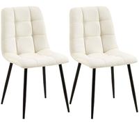 CLP Trading GmbH Chaises de salle à manger Tilde – Lot de 2 rembourrées, housse surpiquée, crème