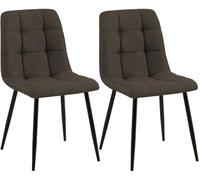 CLP Chaises Tilde – Lot de 2, rembourrées, housse surpiquée, structure métal, Marron H. 88 cm