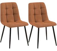 CLP Lot de 2 chaises de Salle à Manger Tilde, rembourrées avec Dossier, Charge Max. 150 kg | Couleur Orange Matériel Tissu