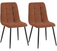 CLP Lot de 2 chaises de Salle à Manger Tilde, rembourrées avec Dossier, Charge Max. 150 kg | Couleur Orange Matériel Cordon