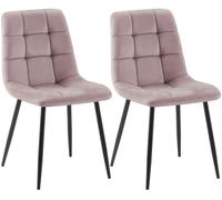 CLP Lot de 2 chaises de Salle à Manger Tilde, rembourrées avec Dossier, Charge Max. 150 kg | Couleur Rose Matériel Velours