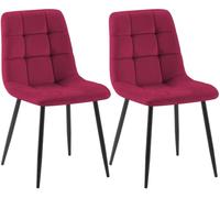 CLP Lot de 2 chaises de Salle à Manger Tilde, rembourrées avec Dossier, Charge Max. 150 kg | Couleur Rouge Matériel Velours