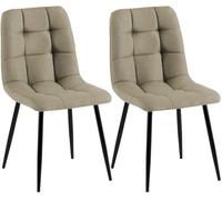 CLP Lot de 2 chaises de Salle à Manger Tilde, rembourrées avec Dossier, Charge Max. 150 kg | Couleur Taupe Matériel Tissu