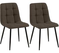 CLP Lot de 2 chaises de Salle à Manger Tilde I Chaises de Cuisine rembourrées avec Housse surpiquée I avec Structure métallique, Couleur:Marron, Matériel:Tissu
