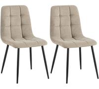 CLP Lot de 2 chaises de Salle ŕ Manger Tilde I Chaises de Cuisine rembourrées avec Housse surpiquée I avec Structure métallique, Couleur:Taupe, Matériel:Cordon
