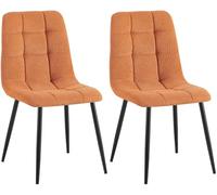CLP Lot de 2 chaises de Salle ŕ Manger Tilde I Chaises de Cuisine rembourrées avec Housse surpiquée I avec Structure métallique, Couleur:Orange, Matériel:Cordon