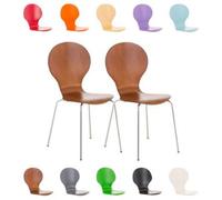 CLP Lot De 2 Chaises Empilables Robustes Diego I Chaises Empilables en Bois avec Dossier I Siège Confortable I Hauteur Assise 45 cm, Couleur:Marron