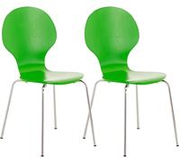 CLP Lot de 2 chaises empilables en bois Diego - Couleur:vert