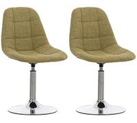 CLP Lot de 2 chaises de salon pivotantes Emil en Tissu avec pied en métal , Vert Vert