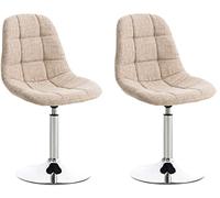 CLP Lot De 2 Chaises Lounge Emil Tissu I Siège Rembourré I Chaise Pivotante I Piètement en Métal, Couleur:crème