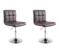 CLP Lot de 2 chaises lounge Palma V2 – similicuir, siège rembourré, pivotantes, métal, marron