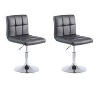 CLP Lot De 2 Chaises Lounge Palma V2 en Similicuir I Siège Rembourré Pivotant Et Réglable en Hauteur I Piètement Métal, Couleur:Noir