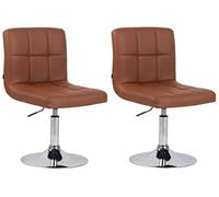 CLP Lot De 2 Chaises Lounge Palma V2 en Similicuir I Chaise De Salon avec Sičge Rembourré Pivotant Et Réglable en Hauteur I Pičtement Métal, Couleur:Brun Clair