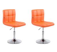 CLP Lot De 2 Chaises Lounge Palma V2 en Similicuir I Chaise De Salon avec Sičge Rembourré Pivotant Et Réglable en Hauteur I Pičtement Métal, Couleur:Orange