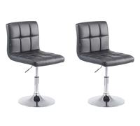 CLP Lot de 2 chaises lounge Palma V2 – similicuir, pivotantes, réglables en hauteur, métal, noir