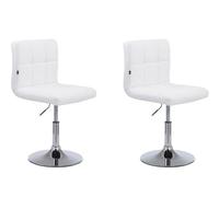 CLP Chaises lounge Palma V2 – Lot de 2, similicuir, siège rembourré, pivotantes et réglables, blanc