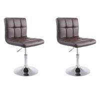 CLP Lot De 2 Chaises Lounge Palma V2 en Similicuir I Sičge Rembourré Pivotant Et Réglable en Hauteur I Pičtement Métal, Couleur:Marron