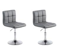 CLP Lot De 2 Chaises Lounge Palma V2 en Similicuir I Siège Rembourré Pivotant Et Réglable en Hauteur I Piètement Métal, Couleur:Gris