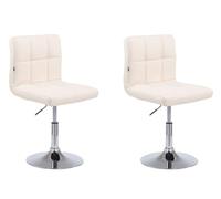 CLP Lot De 2 Chaises Lounge Palma V2 en Similicuir I Siège Rembourré Pivotant Et Réglable en Hauteur I Piètement Métal, Couleur:crème