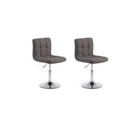 CLP Lot de 2 chaises lounge Palma V2 en tissu , Gris foncé