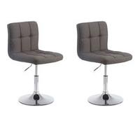 CLP Set de 2 Chaises lounge Palma V2 - Rembourrés en Tissu - Chaises Hautes Pivotantes avec Hauteur Réglable - Support en Métal, Couleur:gris foncé