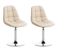 CLP Lot de 2 chaises lounge pivotantes Emil en similicuir avec pied en métal , Crème beige G