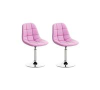 CLP Lot de 2 chaises lounge pivotantes Emil en similicuir avec pied en métal , Rose