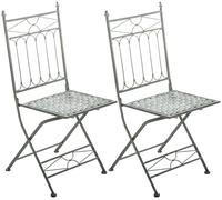 CLP Lot de 2 chaises Pliantes Asina, chaises de Jardin resistantes aux intemperies, Style Art Nouveau Romantique, Rangement Gain de Place, Couleur:Vert Antique