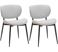 CLP Lot de 2 chaises visiteurs Enid avec Dossier et Rembourrage I Fauteuil avec revêtement en Similicuir ou en Tissu I Chaise de Salle à Manger Confortable, Couleur:Nature/crème, Matériel:Tissu