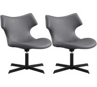CLP Lot de 2 fauteuils Lounge Welland rembourrés avec accoudoirs, chaises pivotantes 360° Aspect Cuir, Fauteuil Relax Max 135 kg | Couleur Gris