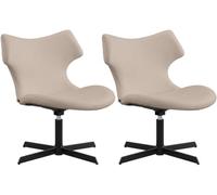 CLP Lot de 2 fauteuils Lounge Welland rembourrés avec accoudoirs, chaises pivotantes 360° Aspect Cuir, Fauteuil Relax Max 135 kg | Couleur crème
