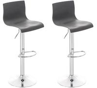 Jeu de 2 tabourets à hauteur réglable couleur grise fabriqués en polypropylène et métal chromé Hoover CLP