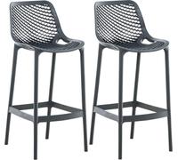 CLP Lot de 2 tabourets de bar Air en plastique avec motif nid d'abeille,rouge