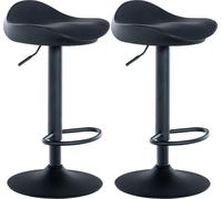 CLP Lot de 2 tabourets de bar Alisson avec repose-pieds, réglables en hauteur et pivotant à 360°,blanc