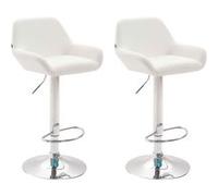 CLP Lot de 2 tabourets de bar Braga en Similicuir , Blanc /Chrome Piètement Chrome G