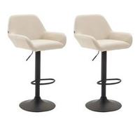 CLP Lot de 2 tabourets de bar Braga en Similicuir , Crème/Noir Crème G