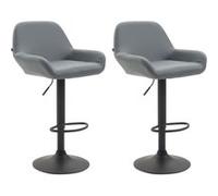 CLP Lot de 2 tabourets de bar Braga en Similicuir , Gris/Noir Gris G