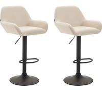 CLP Lot de 2 tabourets de bar Braga similicuir pivotant et réglable en hauteur,crème noir