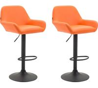 CLP Lot de 2 tabourets de bar Braga similicuir pivotant et réglable en hauteur,noir noir