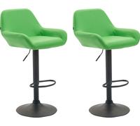 CLP Lot de 2 tabourets de bar Braga similicuir pivotant et réglable en hauteur,vert noir