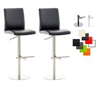 CLP Trading GmbH - Tabourets de bar Cadiz (lot de 2) simili cuir réglables pivotants noir