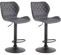 CLP Lot de 2 tabourets de bar Cork similicuir réglables en hauteur et pivotant à 360 degrés,gris noir