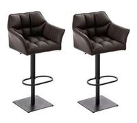 CLP Lot de 2 tabourets de bar Damaso similicuir , Marron/Noir Marron G