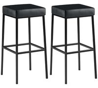CLP Lot de 2 tabourets de bar Montréal 85 – similicuir rembourré 85 cm avec repose-pied Noir