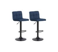 CLP Lot de 2 Tabourets de bar Feni en velours , Bleu