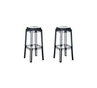 CLP Lot de 2 tabourets de bar Fox , Noir