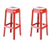 CLP Lot de 2 tabourets de bar Fox , Rouge Rouge