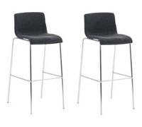 CLP Lot de 2 Tabourets de bar Hoover enTissu Pieds Métal , Gris foncé/Chrome